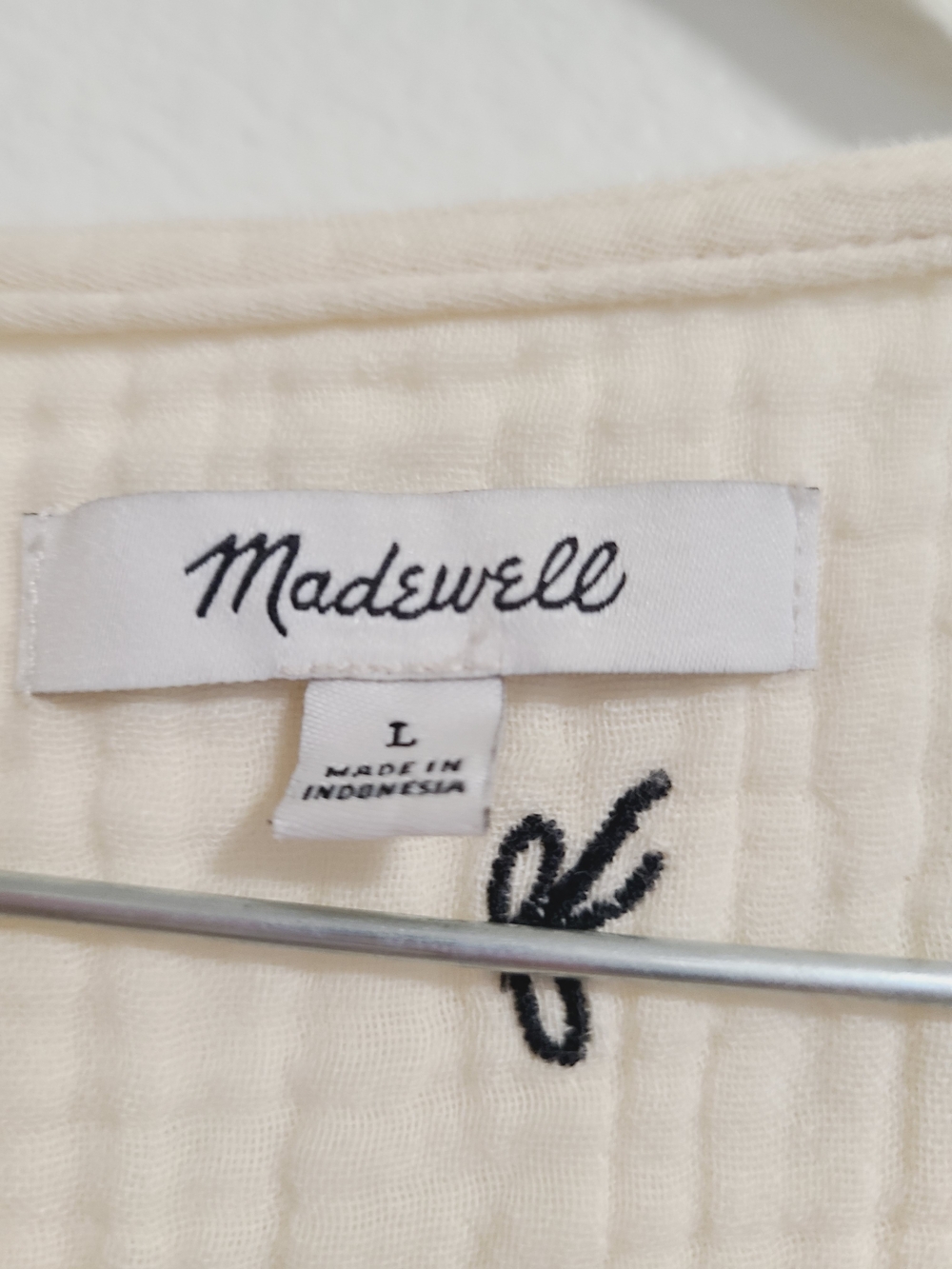 Madewell Cream Gauze Wrap Peplum Top - Picture 2 of 5